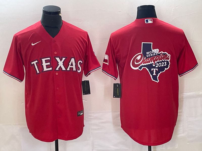 Men Texas Rangers Blank Red Game Nike 2023 MLB Jersey style 3